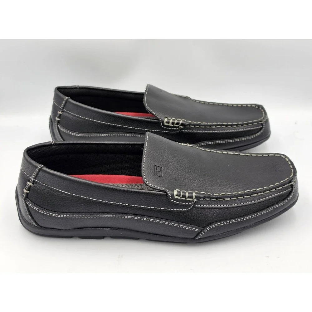 Tommy Hilfiger Dathan Slip On Driving Shoes Loafers Men's Size 9 M Black Leather